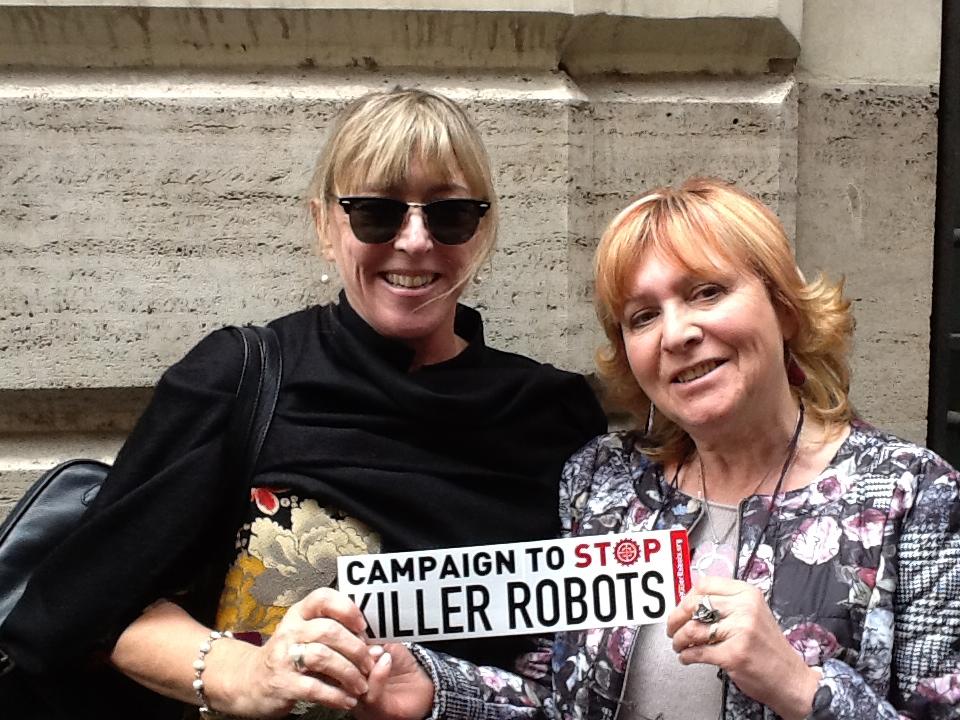 Il nobel per la pace 1997 (Jody Williams) a Roma per la campagna contro i killer robot insieme ad Aiea Onlus.