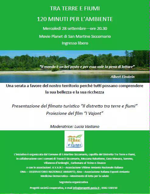 Il giorno 28 settembre in Provincia di Pavia alle ore 20.30 al Movie Planet di San Martino Sicomario verrà proiettato il film I Vajont con la presenza di Lucia Vastano.