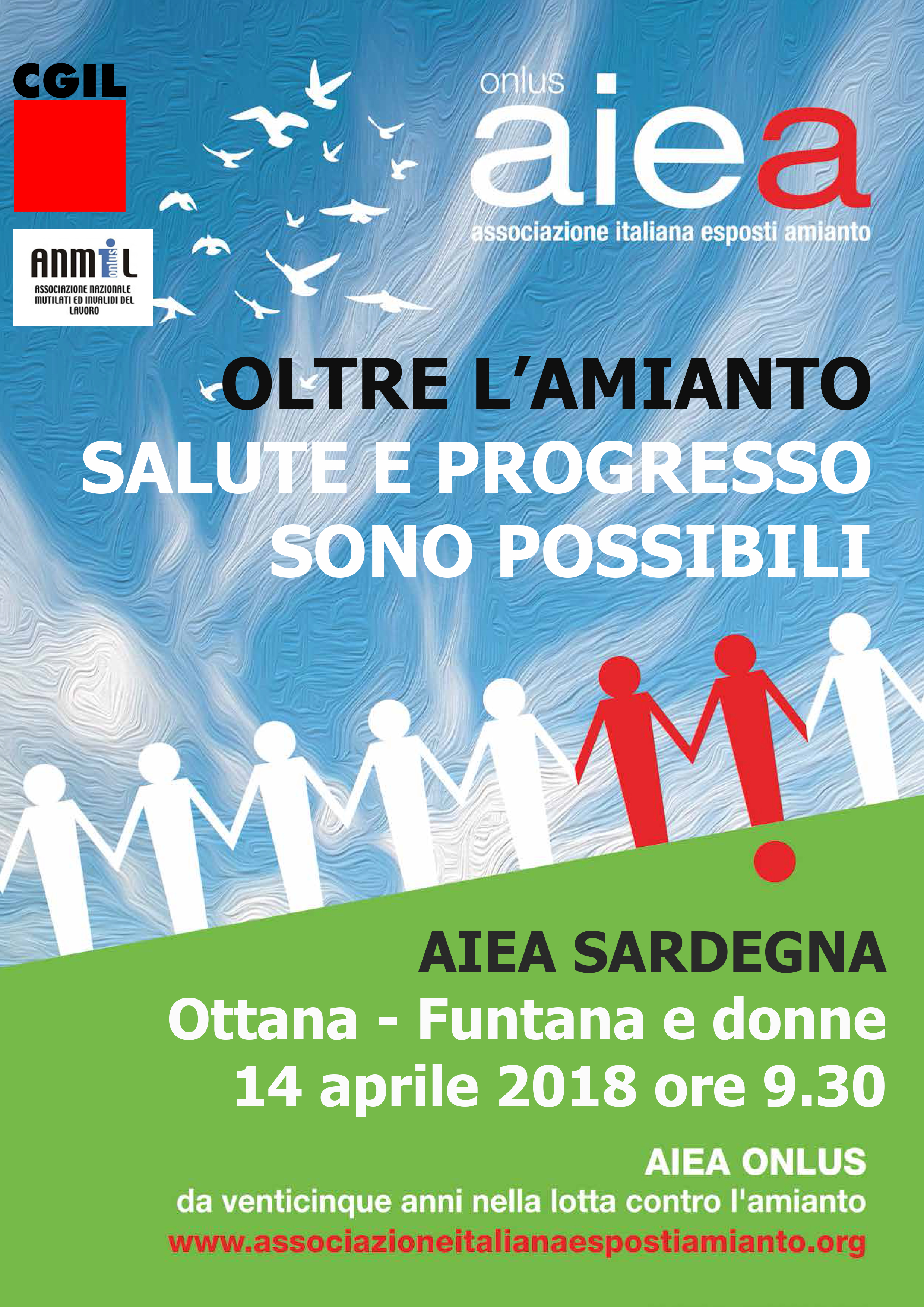 Il 14 aprile a Ottana in provincia di Nuoro si terrà la riunione di Aiea Sardegna, con Cgil e Anmil. Ore 9.30 presso Funtana e donne.